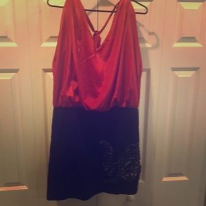 Judith March Red Black Mini Dress Large Sexy